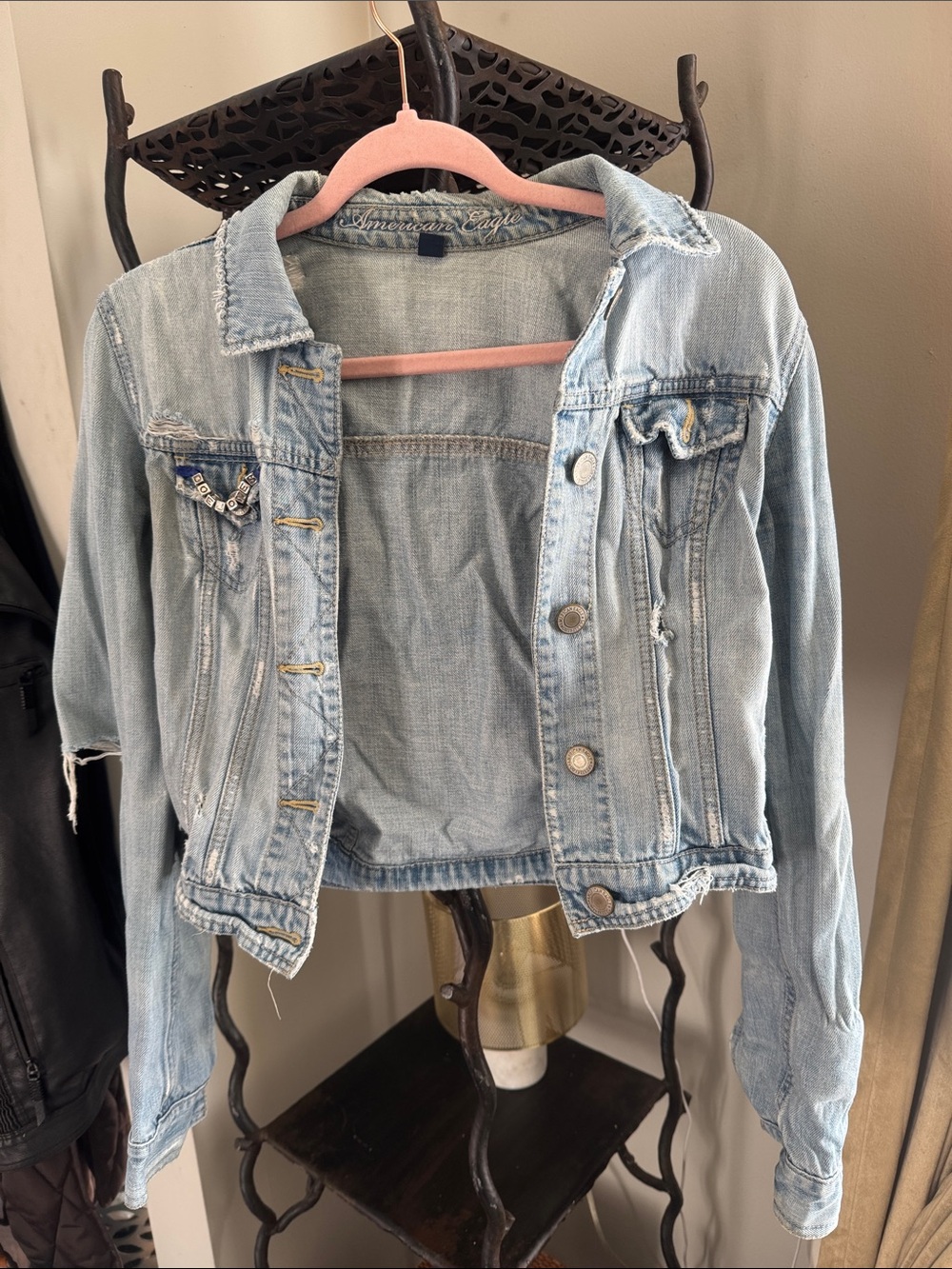 American Eagle Outfitters Light Wash Denim Jacket
